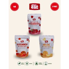 Evereat Çilek-Cennet Hurması-Kavun Freeze Dry Meyve Cipsi 3'lü Paket Doğal Atıştırmalık