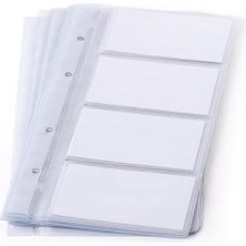 Kartvizit Albümü Yedeği 4 Sıralı 96 Kartlık 237 Şeffaf 12X25,5 cm