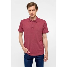Süvari Koyu Bordo Regular Fermuarlı Polo Yaka Tişört
