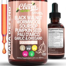 Clean Nutraceuticals Para Defend Wormwood Black Walnut Cleanse For Humans Drops Liquid Drops 60 ml Usa Menşeii Dmmedicineden