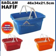 Market Sepeti Sağlam Plastikten Üretim Market Içi Hafif Alışveriş El Sepeti 46X34CM