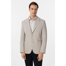 Süvari Bej Slim Mono Yaka Torba Cep 6 Drop Klasik Ceket