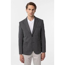 Süvari Siyah Slim Mono Yaka Torba Cep 6 Drop Klasik Ceket