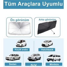 Eco Lounge Katlanabilir Şemsiyeli Araç Ön Cam Güneşliği Uv Korumalı Isı Yansıtıcı Tüm Araçlara Uygun