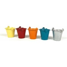 5 Renkli Çok Amaçlı Dekoratif Galvaniz Mini Saksı Kaktüslük Seti