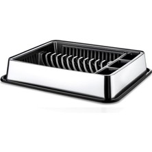 Sade Metal Desenli Altı Özel Tepsili Metalize Bulaşıklık Tabaklık Kaşıklık 50X42CM Bulaşı