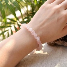 Pembe Kuvars Taşı Bileklik - Ayarlamalı - Taş Sandığı