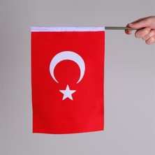 Zc Bayrak Elde Sallama Türk Bayrağı Alpaka Kumaş 10 Adet 20X30 Yüksek Kumaş Kalitesi