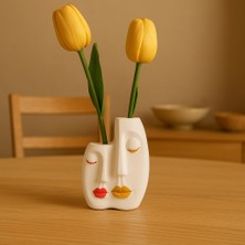 Karra Art Beton Dekoratif Yüz Figürlü Vazo