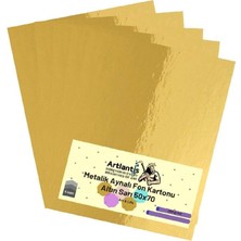Altın Sarı 50X70 Metalik Aynalı Fon Kartonu 5 Adet 1 Paket Artlantis Aynalı Metalik Fon Kartonu