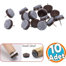(10 Adet) Çivili Keçeli Plastik Poligrit Mobilya Masa Sandalye Parke Laminat Zemin Koruyucu Pabuç