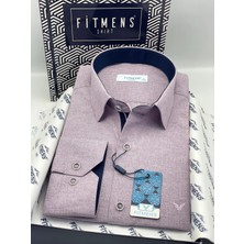Fitmens Klasik Uzun Kol Keten Cotton Hediye Kutulu Erkek Gömlek FS-001261 - Mor