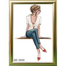Hediyelik Çerçeve Ev Home Ofis Kişiye Özel Resim Çerçevesi Masaüstü 30X40 30X40-LAM22-GÜMÜ