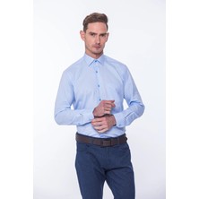 Fitmens Klasik Uzun Kol Oxford Hediye Kutulu Kolay Ütülenebilir Erkek Gömlek FS-001254 - Açık Mavi