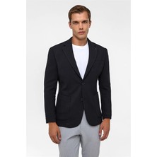 Süvari Siyah Slim Mono Yaka Torba Cep 6 Drop Klasik Ceket