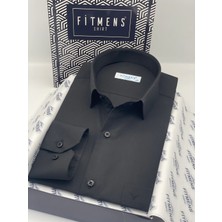 Fitmens Klasik Uzun Kol Filafil Pitikareli Swift Hediye Kutulu Erkek Gömlek FS-001263 - Siyah
