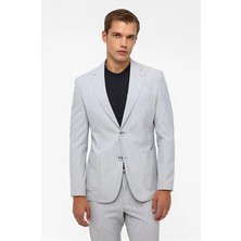 Süvari Gri Slim Mono Yaka Torba Cep 6 Drop Takım Elbise