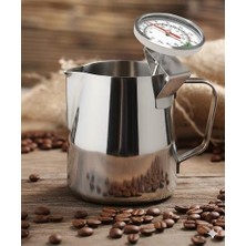 Süt Potu Pitcher 350 ml Paslanmaz Çelik + Analog Termometre Seti