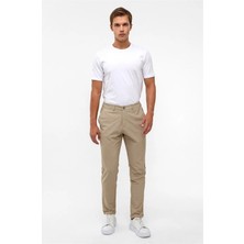 Bej Slim Düz Jogger Pantolon