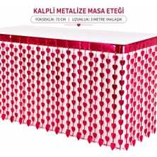 Sb Shopping Kalpli Metalize Masa Eteği Kırmızı 75X300 cm
