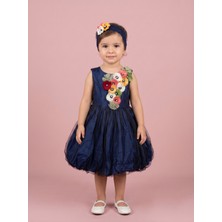 Ciliegia Dolls Kız Bebek Renkli Çiçekli Tüllü Abiye Elbise Taç Hediyeli