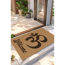 Decovetro Kapı Önü Halı Paspas Yoga Welcome Om Aum Baskılı 40 x 60 cm