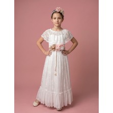 Ciliegia Dolls Kız Çocuk Beyaz Dantelli Abiye Elbise
