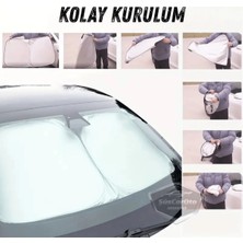 Eco Lounge Premium Katlanır Oto Ön Arka Cam Güneşliği Metalize Isı Yalıtımlı Çantalı 150X70CM