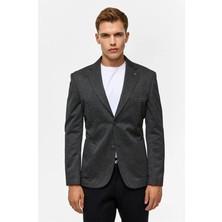 Süvari Siyah Slim Mono Yaka Torba Cep 6 Drop Klasik Ceket