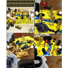 Oyuncak Sahili Tanklı Asker Setleri ve Oyun Halısı 50 Parca 2 Paket Komando Uçak Kale Helikopter Oyuncak