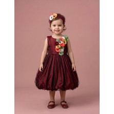 Ciliegia Dolls Kız Bebek Renkli Çiçekli Tüllü Abiye Elbise Taç Hediyeli