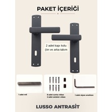 ALMITAL Lusso Antrasit Aynalı Kapı Kolu Lüks Oda Kapı Kolu