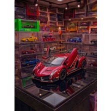 Oyuncak Sahili Lamborghini Veneno Diecast Metal 12.7cm Araba Koleksiyon Lamborghiını Model Kapılar Açılır Kırmızı