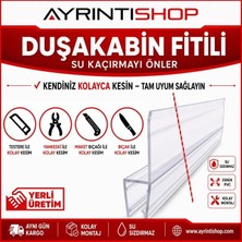 Ayrıntıshop Duşakabin Alt Suluk Fitil Conta Uzunluk 60CM - 4mm ile 6mm Camlar Için (100 Cm)