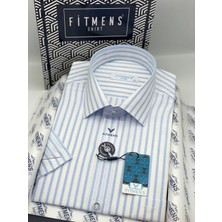 Fitmens Klasik Kısa Kol Keten Cotton Nefes Alan Kumaş Hediye Kutulu Erkek Gömlek FS-004571 - Açık Mavi