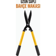 Alıç Uzun Saplı Bahçe Makası Yüksek Karbon Çelik Bıçaklı Çit Çim Dal Budama Makası Ergonomik Kaymaz Saplı