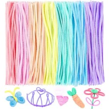 Şönil Pastel Renkler 30 cm 50 Li 1 Paket Pastel Renkli Tüylü Tel Peluş Tel 30 cm Elişi Okul Pr