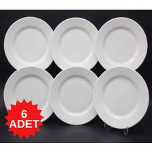 Airobazar Beyaz Melamin Sığ Tabak 17 cm - Restoran, Kafe, Karavan ve Günlük Ev Tipi Çok Amaçlı Servis Tabağı