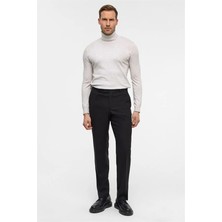 Süvari Siyah Regular Düz Casual Pantolon