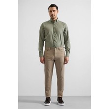 Süvari Bej Düz Casual Pantolon