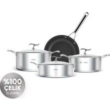 Plasma Steel 3ply 316+ 7 Parça Tencere Seti Ind