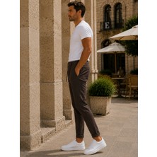 Danger Erkek Premium Poliamid Kumaş Comfor-Fit Jogger Kahverengi Pantolon - 252DNGR