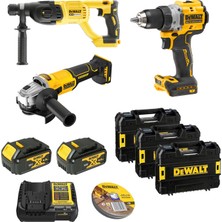 Dewalt 18V Şarjlı Vidalama Seti 3'lü (Darbesiz Matkap, Kırıcı-Delici, Taşlama) 2 Akü