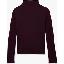 Koton Kaşkorse Kumaş Slim Fit Uzun Kollu Dik Yaka Fitilli Tişört