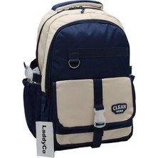 LaddyCo Çok Bölmeli Modern Okul Sırt Çantası Unisex Okul Çantası 26012