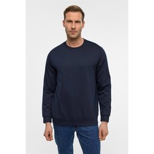 Süvari Lacivert Regular Düz Bisiklet Yaka Sweatshirt