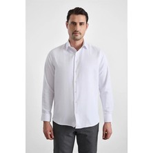 Süvari Beyaz Regular Klasik Yaka Casual Gömlek