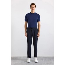 Süvari Lacivert Slim Düz Jogger Pantolon