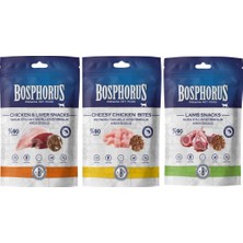 Bosphorus Kuzu Etli, Tavuklu ve Ciğerli Karışık Atıştırmalık Kedi Ödülü 80 Gram x 3 Adet