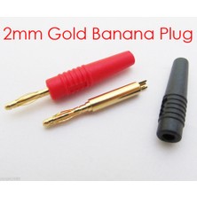 Mykablo Banana Jack 2 mm Gold Kırmızı+Siyah